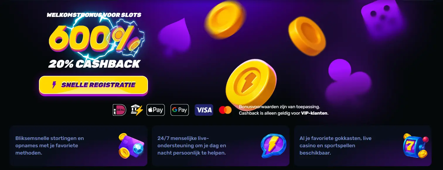 Wino Casino welkomstbonus banner